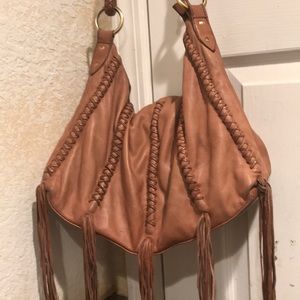 Scully leather hobo purse w/tassels